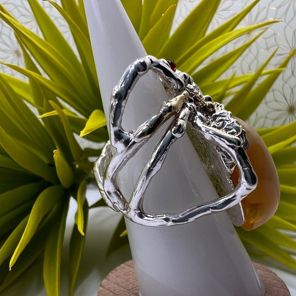 Baltic Amber and sliver Spider Ring - Picture 4 of 4